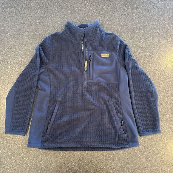 LL Bean‎ Mountain Classic Wind Proof Fleece Quarter Zip Womens Med Petite Blue - Picture 1 of 3